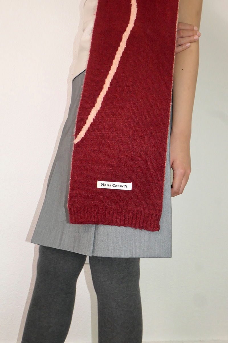 [Sold Out] RIBBON JACQUARD REVERSIBLE MUFFLER - RED